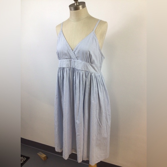 Gap Women's Blue Striped Midi Sun Dress Pocket, Size XLarge - Picture 8 of 12